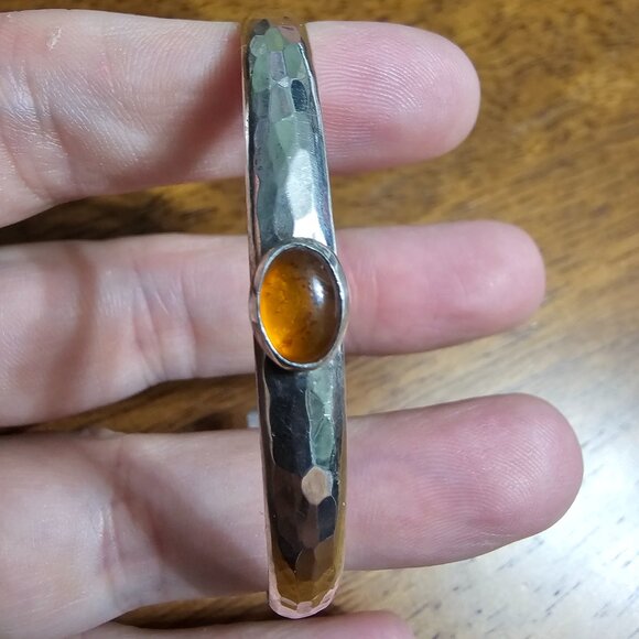 Amber stoned cuff bracelet - Picture 1 of 9